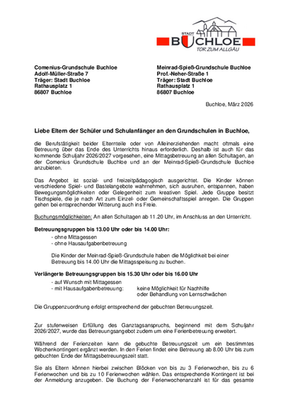 Elternbrief 2026-2027