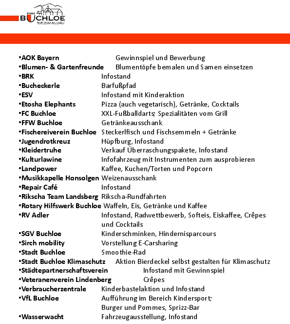 Angebot der Vereine