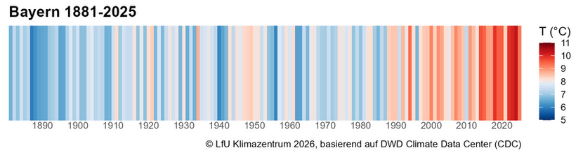Klimatologischer Jahresrückblick 2025 im Bayerischen Klimainformationssystem (BAYKIS)